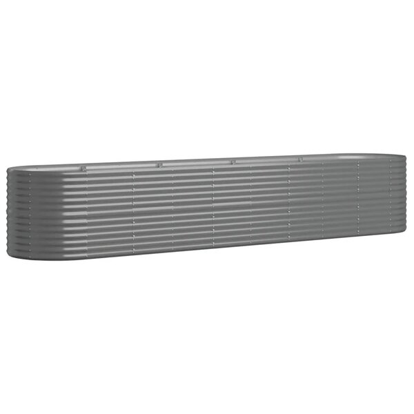 vidaXL Lit surélevé de jardin Acier enduit de poudre 368x80x68 cm gris