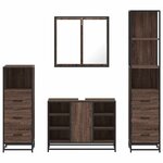 vidaXL Ensemble de meubles de salle de bain 4 Pièces chêne marron