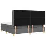 vidaXL Lit à ressorts avec matelas gris foncé 200 x 200 cm  tissu.