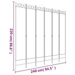 vidaXL Cloison de séparation 6 panneaux Marron 240x220 cm Tissu