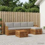 vidaXL Ensemble de canapés d'extérieur 6 pc Naturel et gris clair