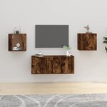 vidaXL Meubles TV muraux 2 Pièces Chêne fumé 40x34 5x40 cm