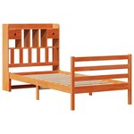 vidaXL Lit bibliothèque sans matelas cire marron 75x190 cm pin massif