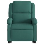 vidaXL Fauteuil inclinable de massage Vert foncé Tissu