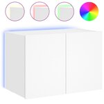 vidaXL Meuble TV mural avec lumières LED blanc 60x35x41 cm