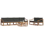 vidaXL Ensemble de canapés d'extérieur 7 Pièces Naturel et Anthracite