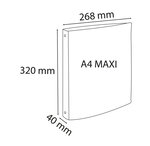 Classeur 4 anneaux 30 mm polypropylène crystal - a4 maxi - couleurs assorties - x 5 - exacompta