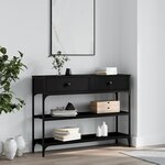 vidaXL Table console noir 100x25x75 cm bois d'ingénierie