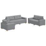 vidaXL Ensemble de Canapés avec coussin avec oreiller 3 Pièces Gris tissu