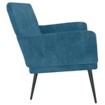 vidaXL Banc Bleu 108x79x79 cm Velours