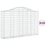 vidaXL Paniers à gabions arqués 10 Pièces 200x30x120/140 cm Fer galvanisé