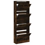 vidaXL Armoire à chaussures chêne fumé 60x21x163 5 cm bois ingénierie