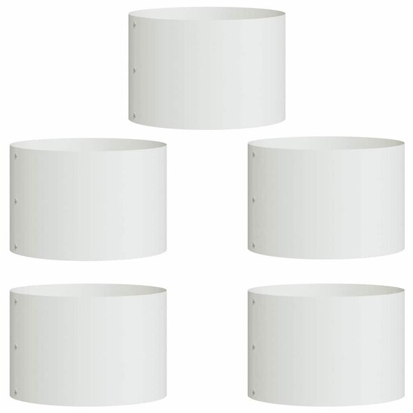 vidaXL Pots de jardin 5 Pièces Blanc 30 x 30 x 20 cm Acier