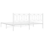 vidaXL Cadre de lit métal sans matelas et tête de lit blanc 200x200 cm
