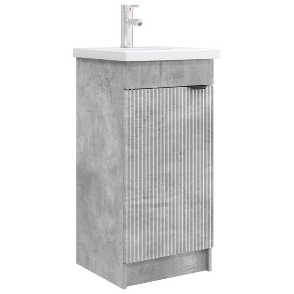 vidaXL Meuble de salle de bain avec évier Gris béton 42 x 40 x 84 5 cm
