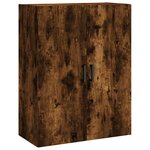 vidaXL Buffet haut Chêne fumé 69 5x34x180 cm Bois d'ingénierie