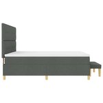 vidaXL Lit à ressorts avec matelas Gris foncé 200 x 200 cm tissu