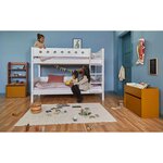 Flexa WHITE Lit superpose avec echelle droite 90 x 200 cm Barriere de securite classique Blanc
