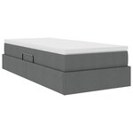vidaXL Lit avec rangement et matelas Gris foncé 100 x 200 cm Polyester