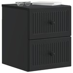 vidaXL Cabinet de chevet mural avec tiroir Noir 33 x 34 5 x 40 cm