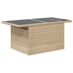 Ensemble de Canapé de Jardin 9 Pièces avec Coussins Beige Poly Rattan