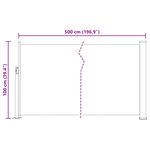 vidaXL Auvent latéral rétractable de patio 100x500 cm Crème