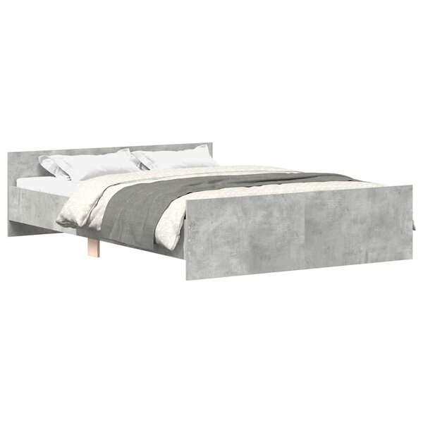 vidaXL Cadre de lit sans matelas gris béton 150x200 cm