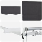 vidaXL Auvent Rétractable Anthracite et blanc