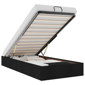 vidaXL Cadre de lit ottoman sans matelas noir 100x200 cm tissu