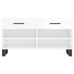vidaXL Banc à chaussures blanc brillant 102x35x55 cm bois d'ingénierie
