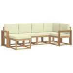 vidaXL Ensemble de canapés d'extérieur 6 pc Blanc et crème Polyester