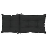 vidaXL Coussins de chaise de jardin à dossier haut lot de 2 noir tissu