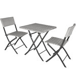 Tectake Salon de jardin TREVI 2 personnes - gris clair