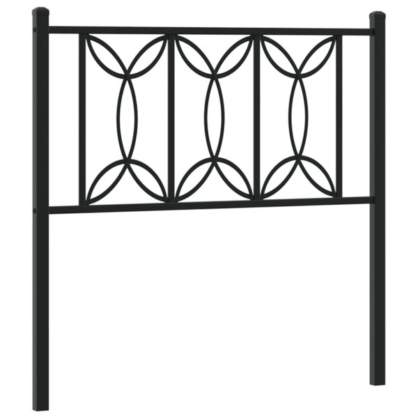 vidaXL Tête de lit métal noir 90 cm