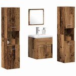 vidaXL Ensemble de mobilier de salle de bain 4 Pièces Bois Ancien