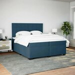 vidaXL Sommier à lattes de lit et matelas Bleu 200x200 cm velours