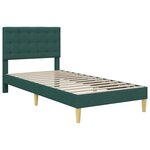 vidaXL Cadre de lit avec tête de lit Vert foncé 90 x 200 cm Tissu