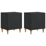vidaXL Cabinet de chevet 2 Pièces Noir 43 x 34 5 x 50 cm