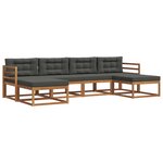 vidaXL Ensemble de canapés d'extérieur 6 pc Naturel et Anthracite
