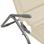 vidaXL Chaises longues pliables 2 Pièces crème textilène et acier