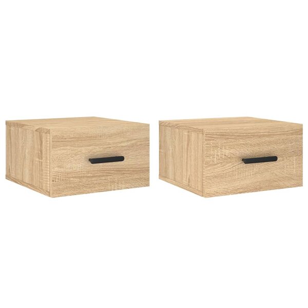 vidaXL Tables de chevet murales 2 Pièces chêne sonoma 35x35x20 cm
