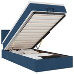 vidaXL Lit ottoman avec matelas et LED Bleu 90x200 cm Tissu