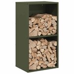 vidaXL Portant de bois chauffage vert olive 40x30x75 cm
