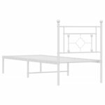 vidaXL Cadre de lit métal sans matelas avec tête de lit blanc 75x190cm