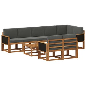 vidaXL Ensemble de canapés d'extérieur 9 Pièces Naturel et Anthracite