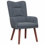 vidaXL fauteuil Gris foncé 63 x 67 x 94 cm Velours