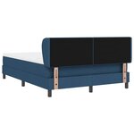 vidaXL Lit à ressorts avec matelas Bleu 140 x 200 cm tissu