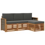 vidaXL Ensemble de canapés d'extérieur 4 Pièces Naturel et Anthracite