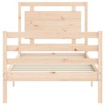 vidaXL Cadre de lit et tête de lit 100x200 cm bois massif