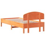 vidaXL Cadre de lit sans matelas cire marron 90x200 cm bois pin massif